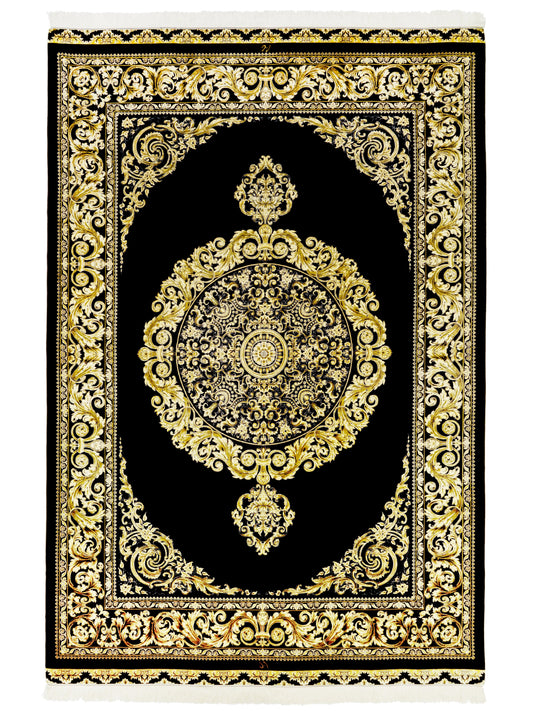 Persian Medallion Fine Silk Area Rug