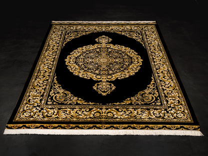 Persian Medallion Fine Silk Area Rug