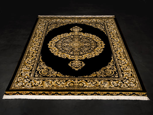 Persian Medallion Fine Silk Area Rug