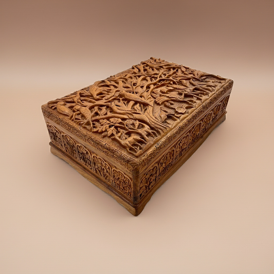 Large Kashmir Walnut Wood Jewelry Box