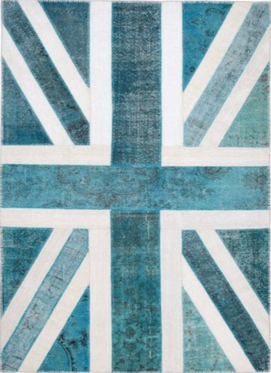 Vintage Design Patchwork Union Jack Turkish Rug