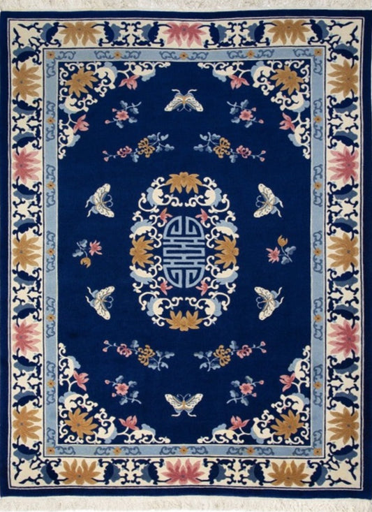 Traditional Wool & Silk China Area Rug With A Floral Design featured #7584724811946 