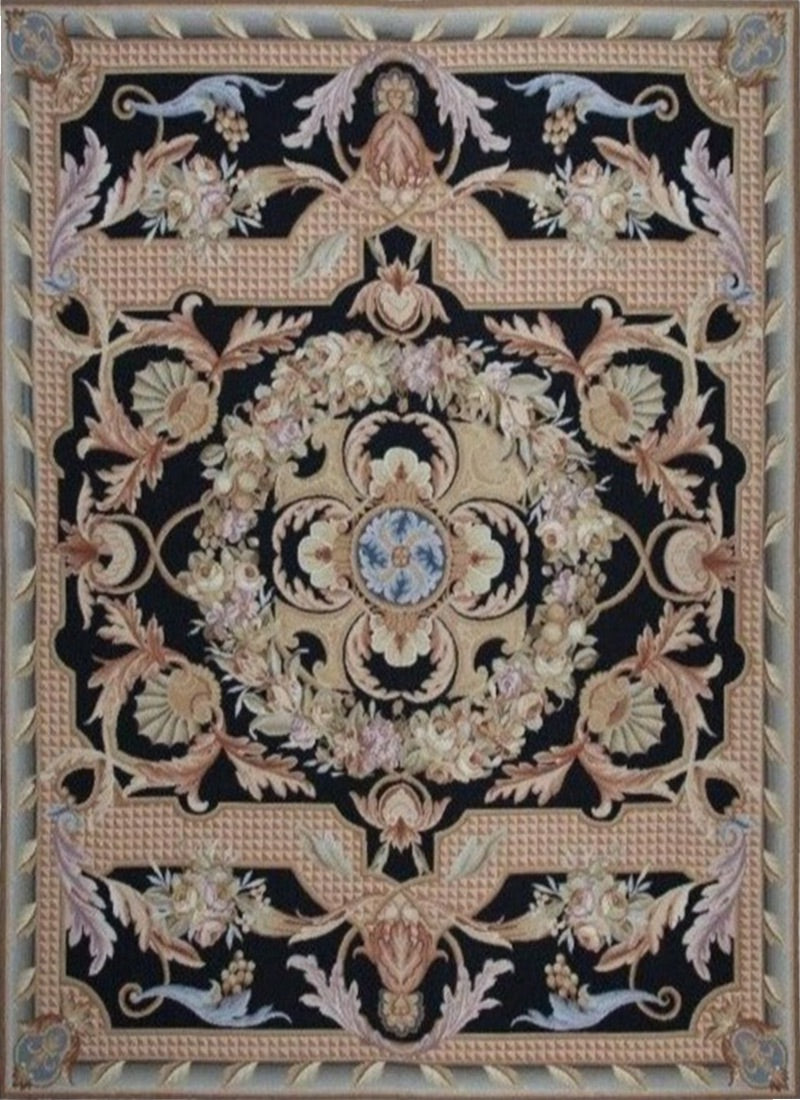 Chinese with French Design Needlepoint Rug.