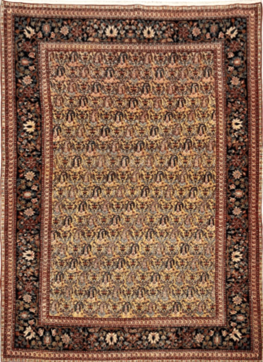 Fine Handmade Real Persian Farahan Antique Boteh Paisley Area Rug featured #7584846938282 