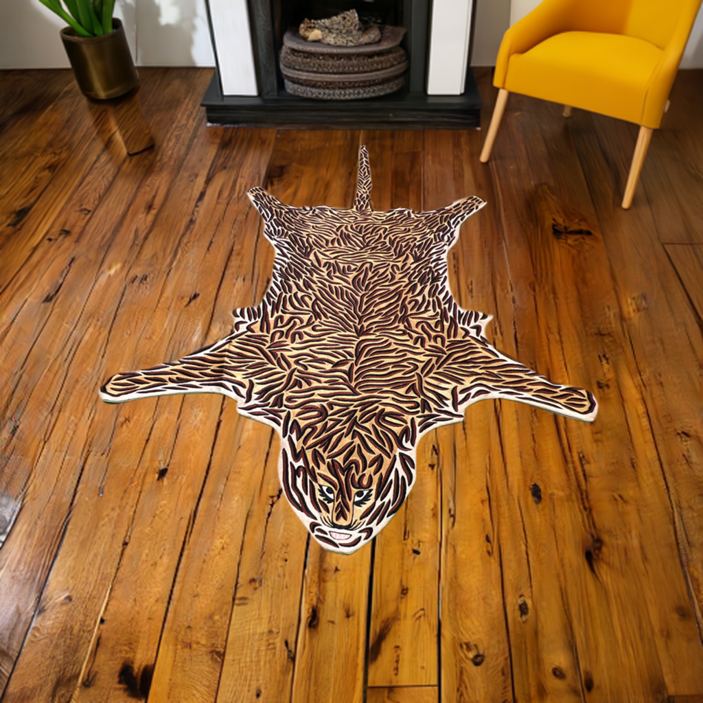 Handmade Silk Tiger Throw