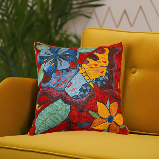 Kashmir Silk Butterfly Pillow