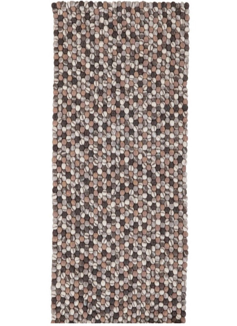 Nepal Handmade Felt Wool Modern Multi Grey Runner Rug