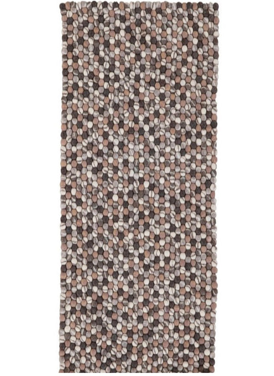 Nepal Handmade Felt Wool Modern Multi Grey Runner Rug