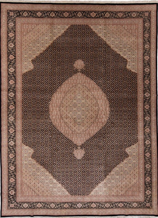 Original Fine Handmade Wool And Silk Rug with Herati Design