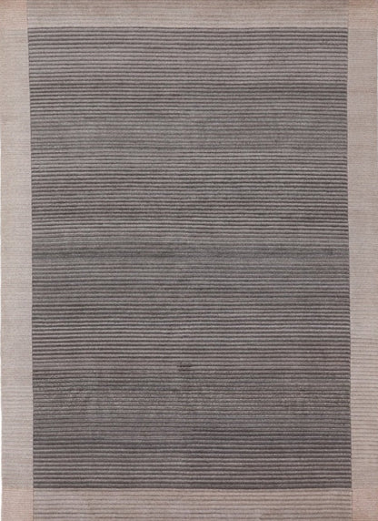 Handmade Modern Striped Wool Multicolor  Tibetan Area Rug