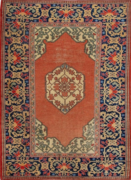 Traditional Turkish Vintage Wool Area Rug featured #7584764821674 