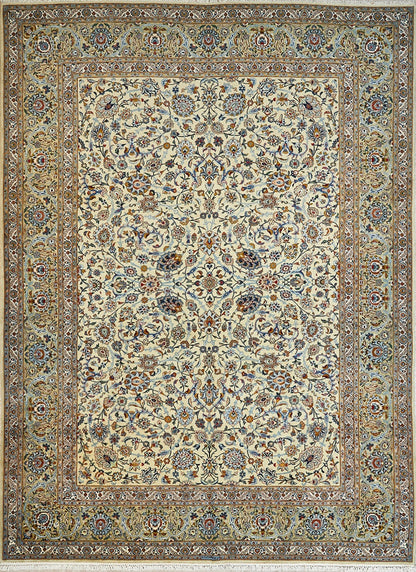 Traditional Persian Kashan Handmade Wool And Silk Carpet-id1
