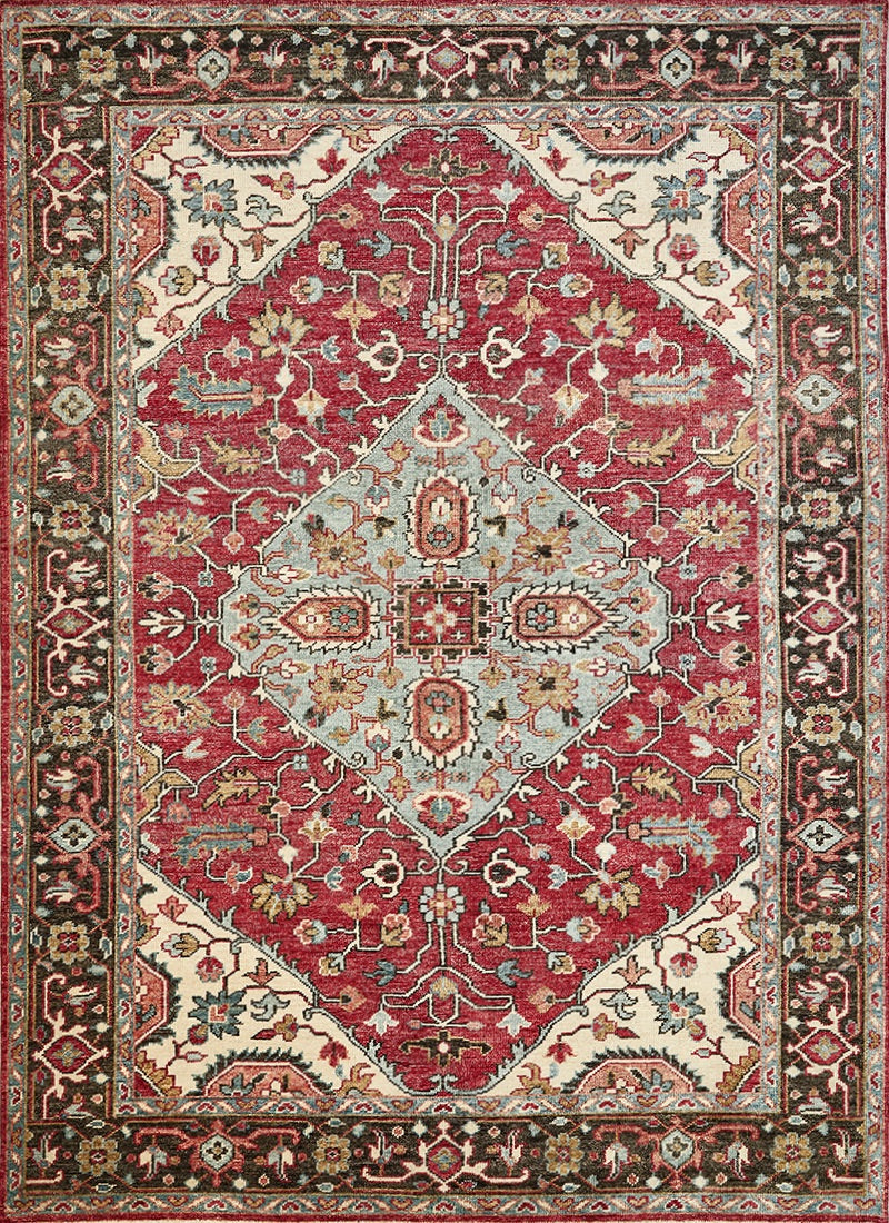 Traditional  Heriz  Medallion Vegetable dyed Wool Carpet