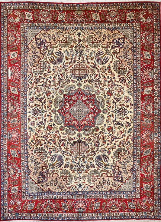 Traditional Persian Isfahan Medallion  Handmade Wool Area Rug featured #7584726024362 