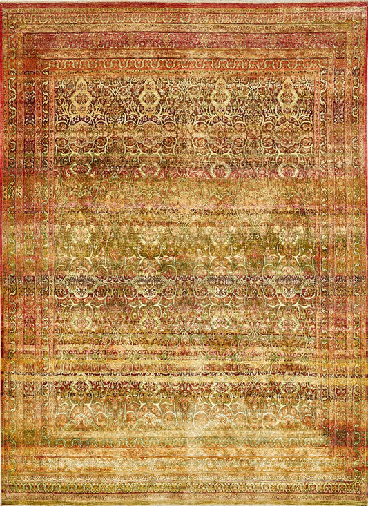 Indian Wool And Silk Rug With An Antique Design featured #7522108506282 