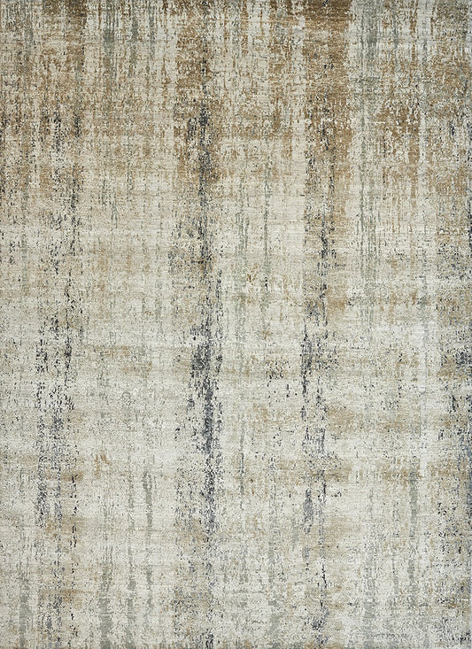 Indian  Handwoven Modern Pure Silk and Wool Carpet