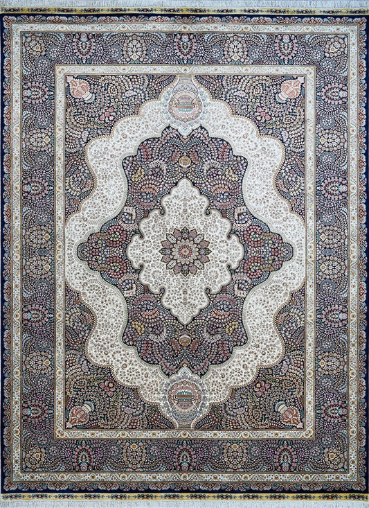 Chinese Traditional Medallion With Floral Design Silk Oversized Rug featured #7522057322666 