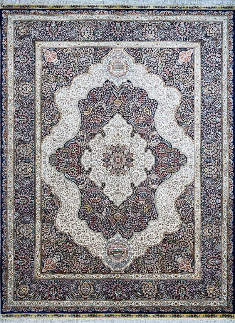 Chinese Traditional Medallion With Floral Design Silk Oversized Rug product image #29421135691946