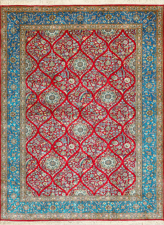 Kashmir Handmade Persian Four Season Silk Carpet featured #7522147598506 