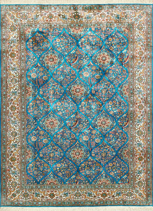 Kashmir Silk Four Season Persian Design Area Rug featured #7522147795114 