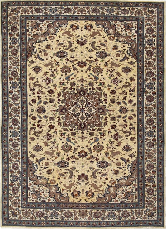 Persian Traditional Wool Hand-Knotted Nain Wool Area Rug featured #7584795852970 