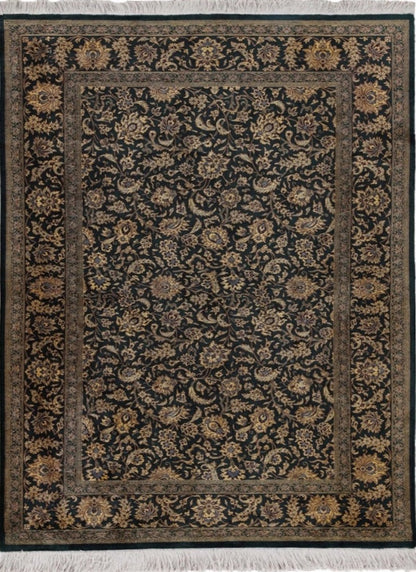 Traditional Hand-Knotted Fine Persian Qom Pure Silk Rug-id1
