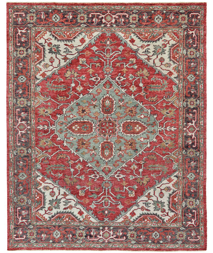 Traditional  Heriz  Medallion Vegetable dyed Wool Carpet-id2
