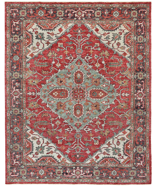 Traditional  Heriz  Medallion Vegetable dyed Wool Carpet