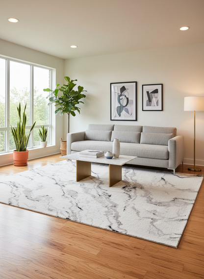 Bamboo Silk & Wool Onyx Area Rug 9x12