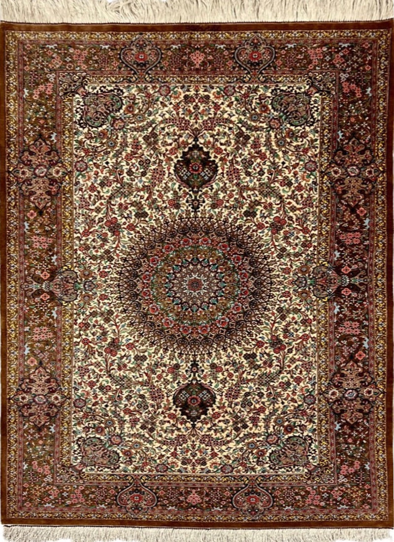 Fine Handmade Persian Medallion Maragh Silk Rug product image #29393961975978