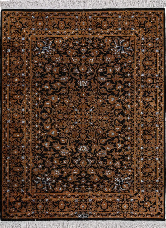 Silk Fine Hand-Knotted Traditional  Persian  Qom  Rug featured #7584784613546 