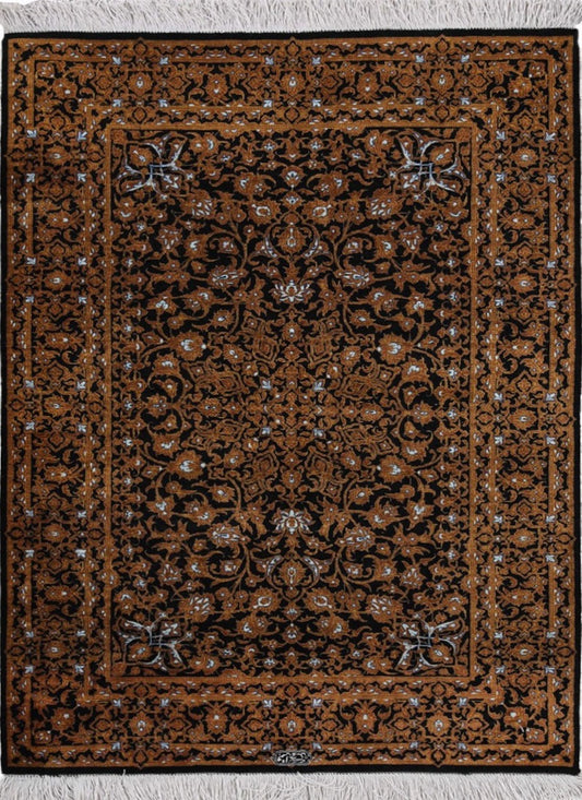 Silk Fine Hand-Knotted Traditional  Persian  Qom  Rug