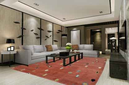 Handmade Indian Tibetan Handmade Wool Carpet With Contemporary Navajo Design