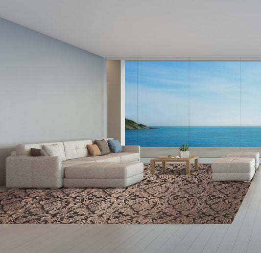 Indian Contemporary  Handwoven Wool & Silk Area Rug