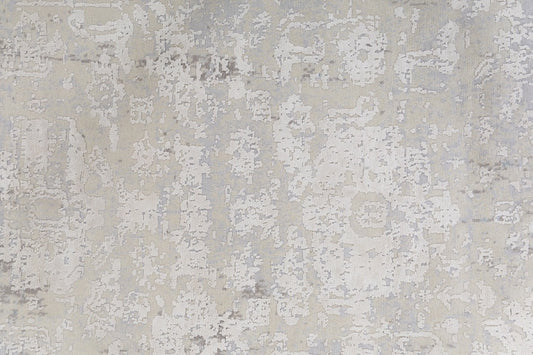Contemporary Indian  Hand-Knotted  Ivory Blue Silk Area Rug