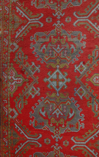 Handmade Fine Antique Turkish Oushak Wool Area Rug-id3
