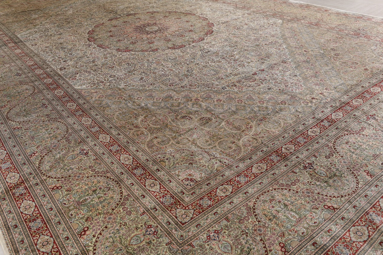 Traditional Silk On Silk China Rug With A Medallion Design