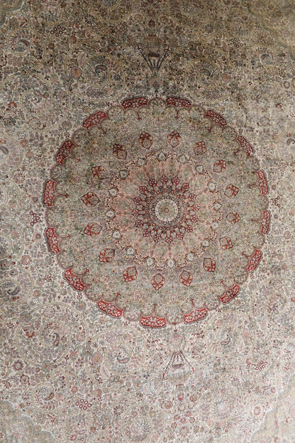 Traditional Silk On Silk China Rug With A Medallion Design