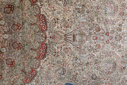 Traditional Silk On Silk China Rug With A Medallion Design