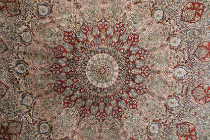 Traditional Silk On Silk China Rug With A Medallion Design