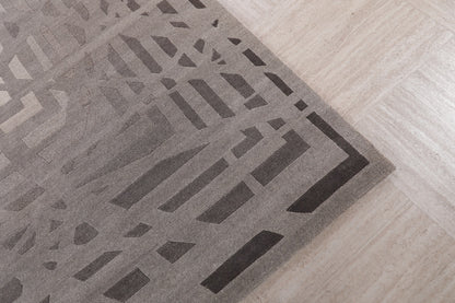 Modern Handmade Wool Multicolor Indian Rug