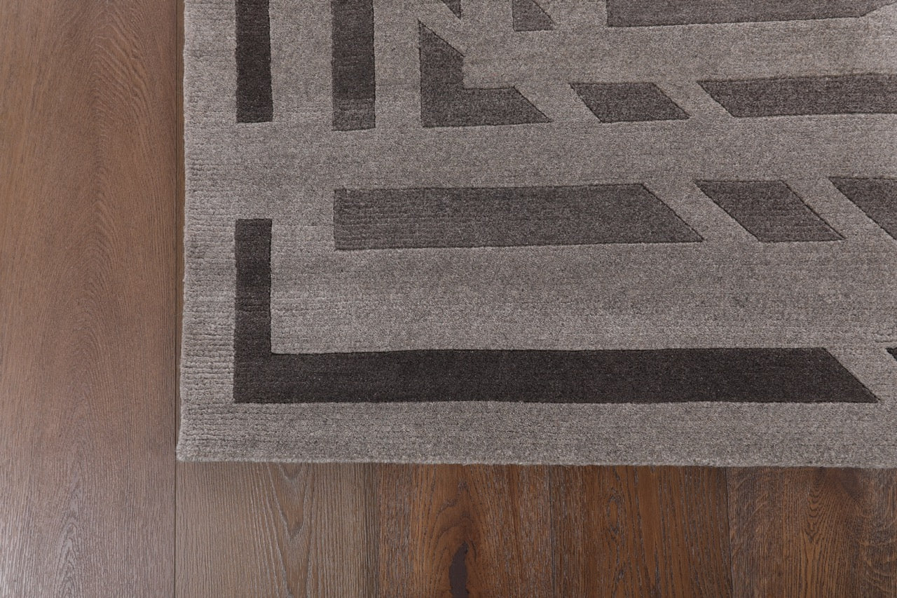 Modern Handmade Wool Multicolor Indian Rug
