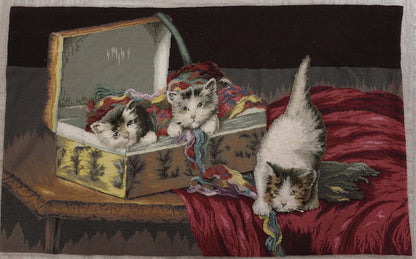 Unique Fine Kittens Handmade Wool Tapestry