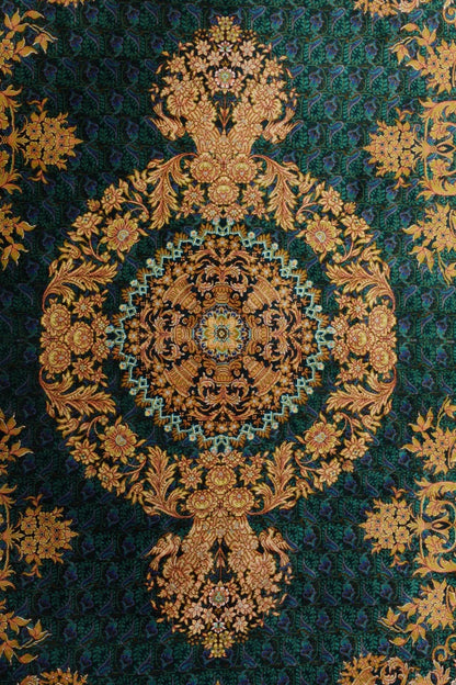 Pure Silk Traditional Persian Qom Fine Handmade Carpet-id6
