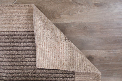 Handmade Modern Striped Wool Multicolor  Tibetan Area Rug