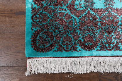 Persian Authentic Fine Silk Qom Rug