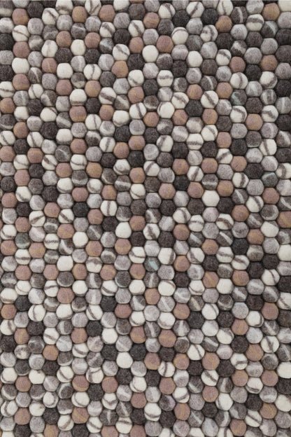 Nepal Handmade Felt Wool Modern Multi Grey Runner Rug