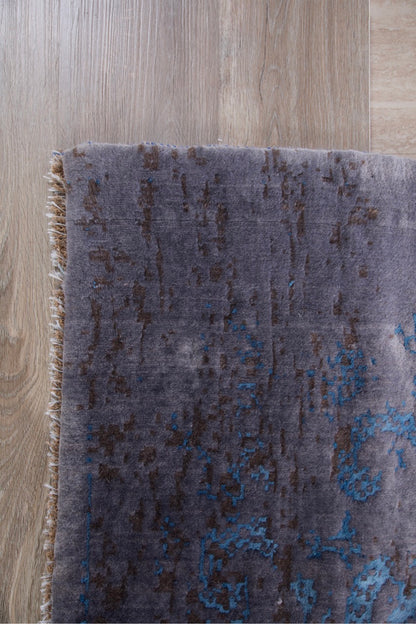Handmade Persian Kerman Distressed Modern Wool And Silk Carpet