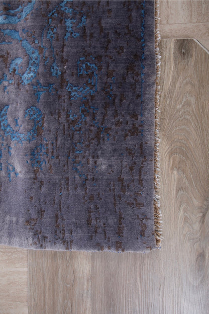 Handmade Persian Kerman Distressed Modern Wool And Silk Carpet