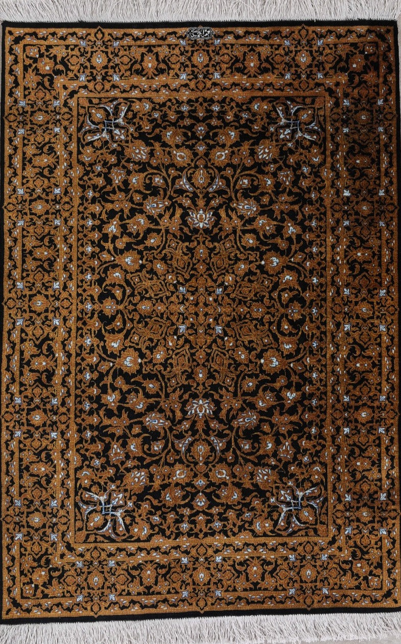 Silk Fine Hand-Knotted Traditional  Persian  Qom  Rug product image #27784990556330